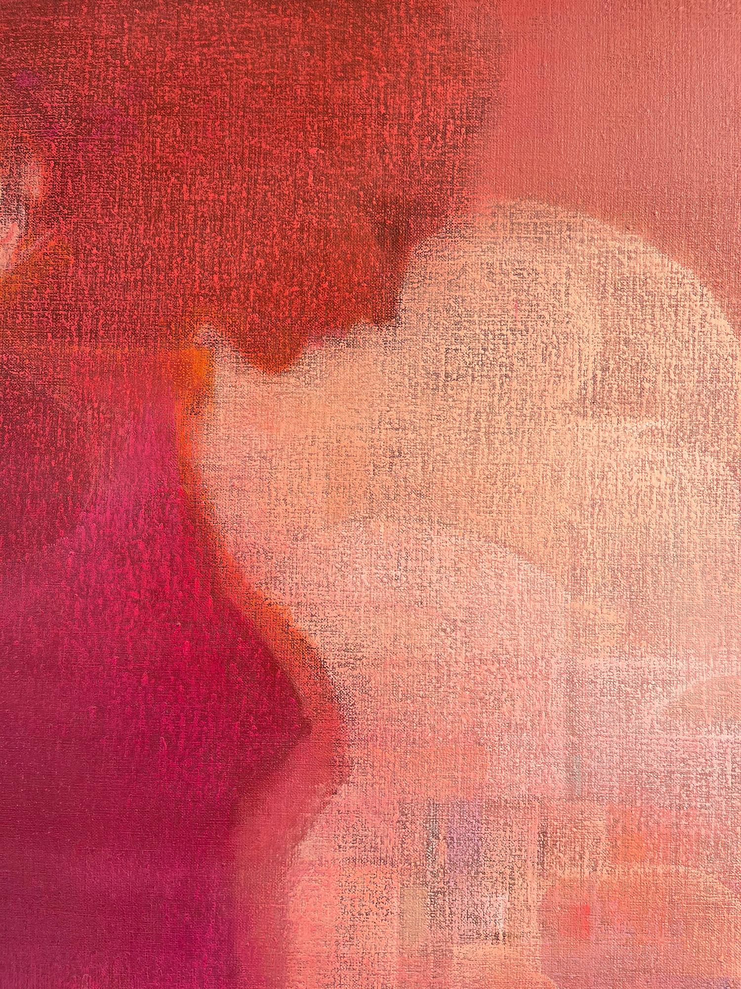 Life-Size Magenta Nude Girl with Wings Running in Paradise 2