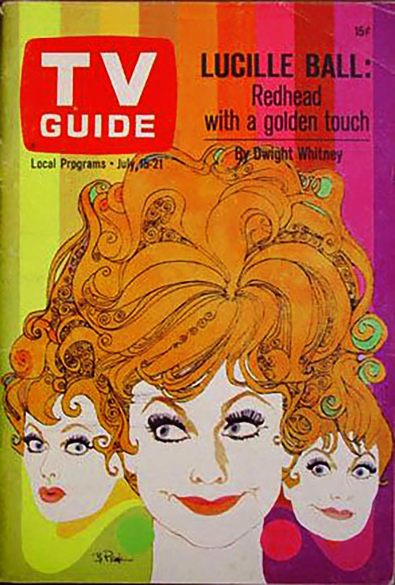 Groovy Lucille Ball, Originalgemälde für das Titelbild des TV-Magazins – Painting von Bob Peak