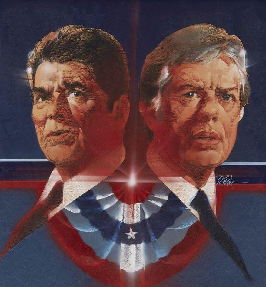 "Ronald Reagan vs. Jimmy Carter Debates," Proposed Art for TV Guide Cover