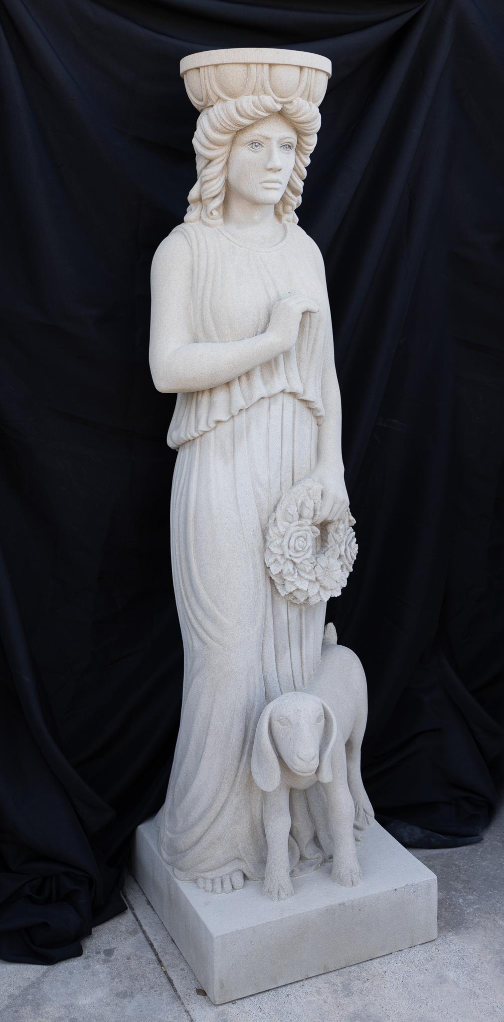 By Bob Ragan
Two Indiana Limestone caryatid sculptures
Dimensions and Weight for each: 73