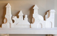 "White Village" Sculpture Fantasy Stone Carving Houses Towns City Castle Steeple