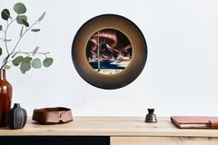 Bob Ross Original Painting on Signed Velvet inside Gold Pan