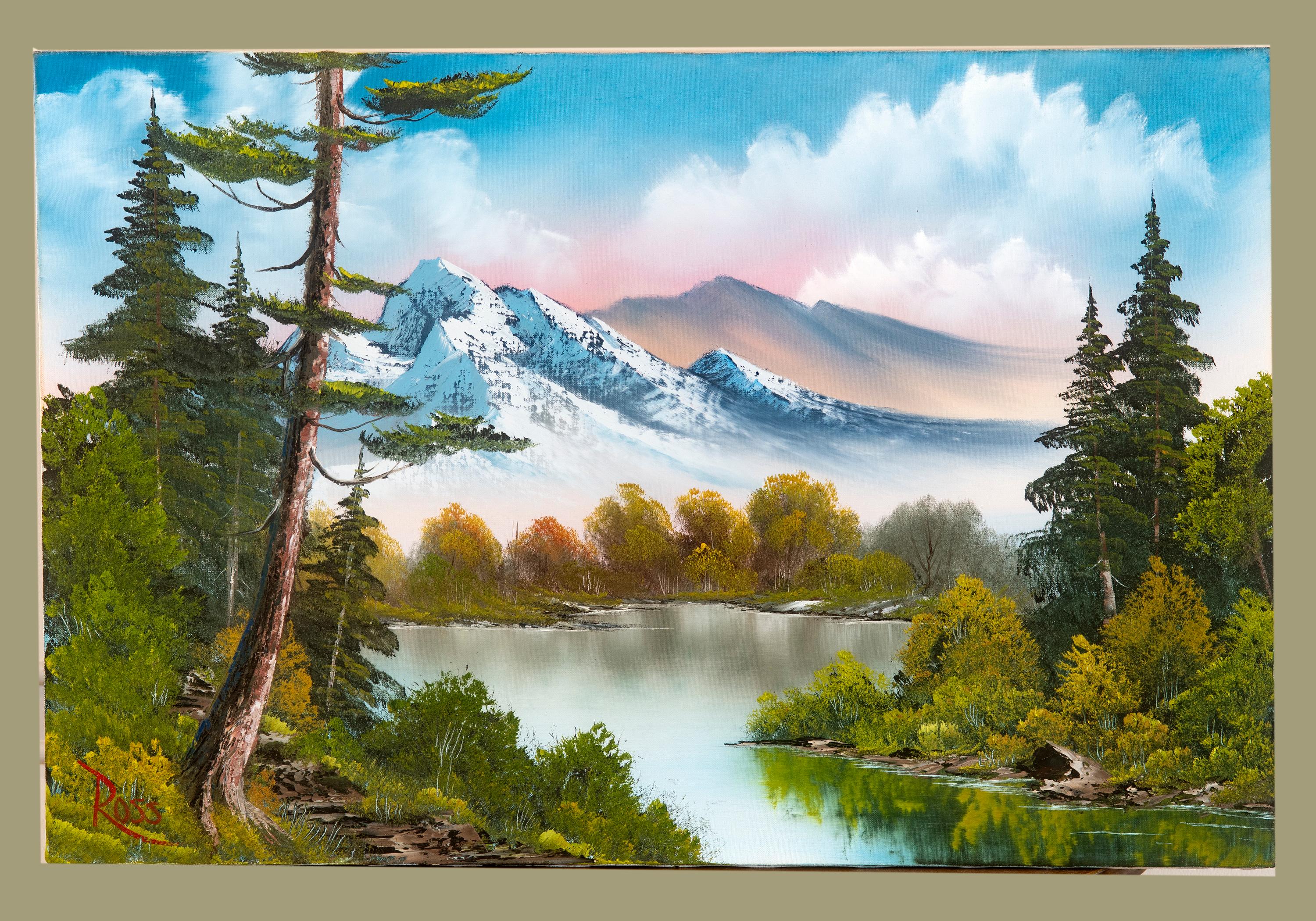 Bob Ross Original Painting Rare Large 24x36 Signed Canvas w Bob Ross Inc COA