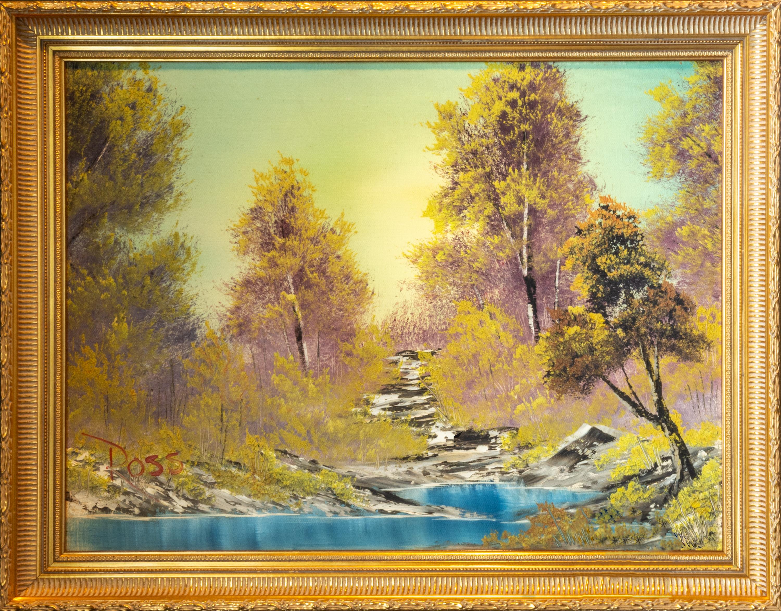 Bob Ross Signed On-Air Painting from Season 1 Episode 1 of The Joy of Painting