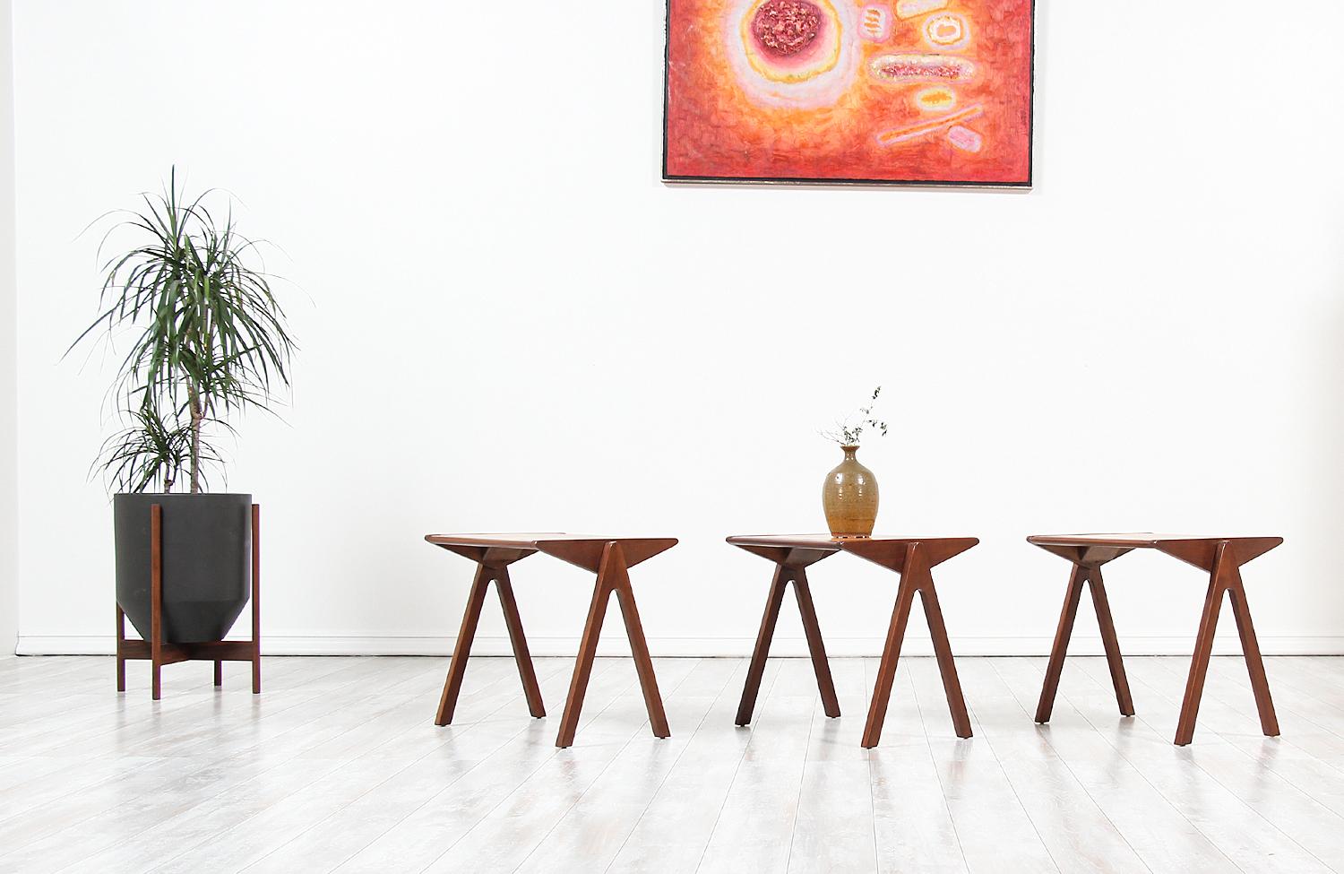 New Zealand Bob Roukema Cork Top Nesting Tables for Jon Jansen