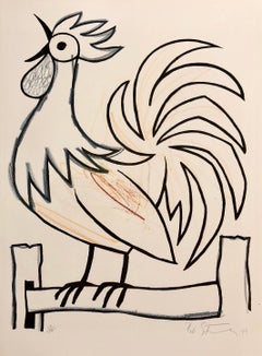 Rooster Pop Art Triptych Lithograph Suite Hand Signed