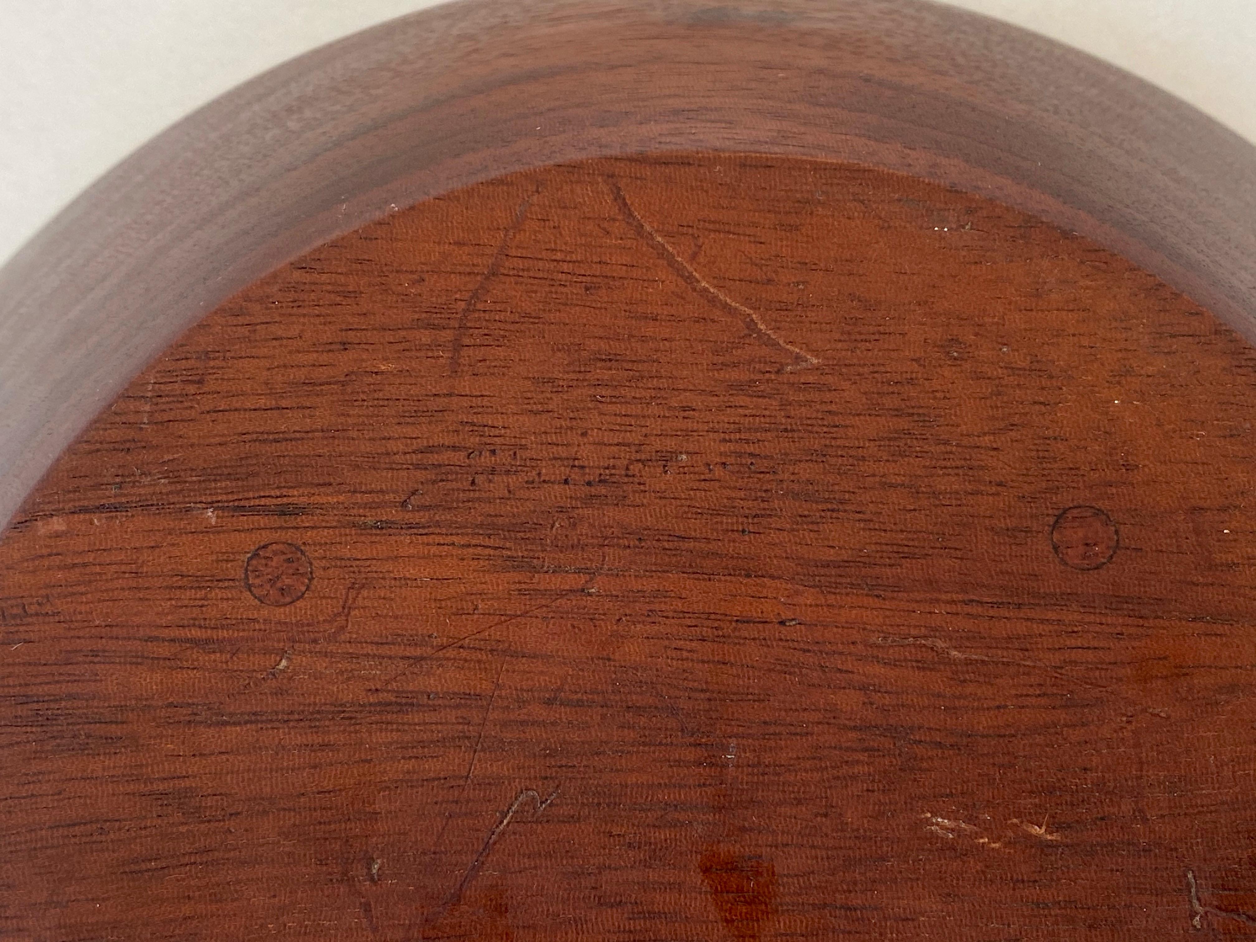 Bob Stocksdale Mahogany Turned Wood Bowl, Signed, 1960s For Sale 13