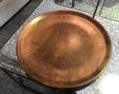 Bob Stocksdale Signed Monumental Modern Large Wood Turned Black Walnut Charger