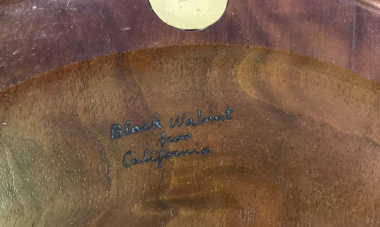 Bob Stocksdale Signed Monumental Modern Large Wood Turned Black Walnut Charger 1