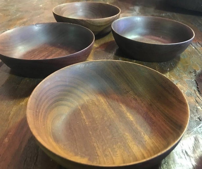 Bob Stocksdale Signed Set of Six MidCentury Modern Wood Turned Bowls