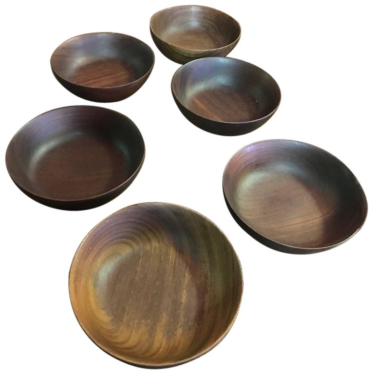 Bob Stocksdale Set of Six Wood Turned Bowls For Sale at 1stdibs