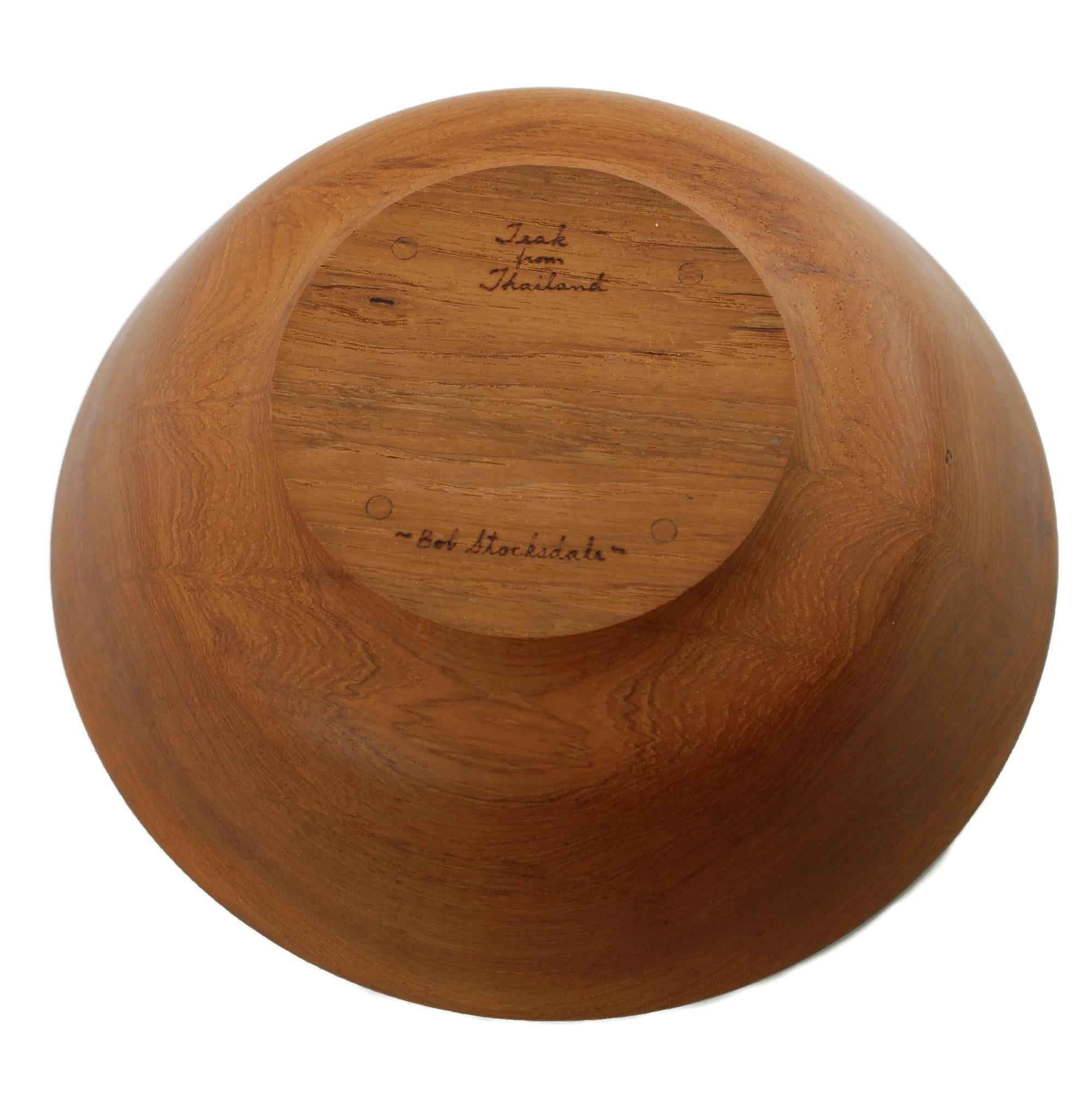 20th Century Bob Stocksdale Signed Large Turned Wood Bowl, 