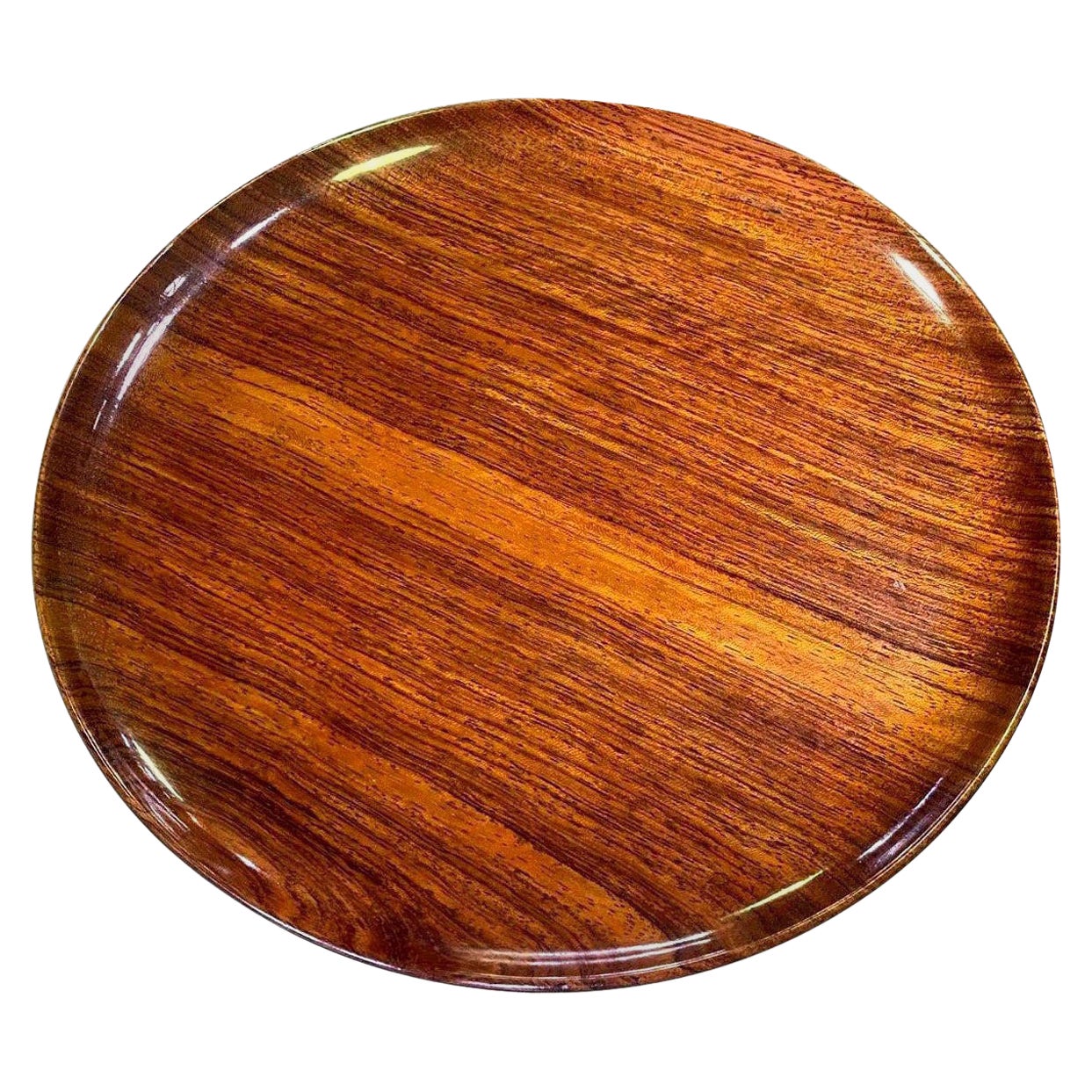 Piatto da portata in legno esotico tornito firmato da Bob Stocksdale, metà secolo, moderno