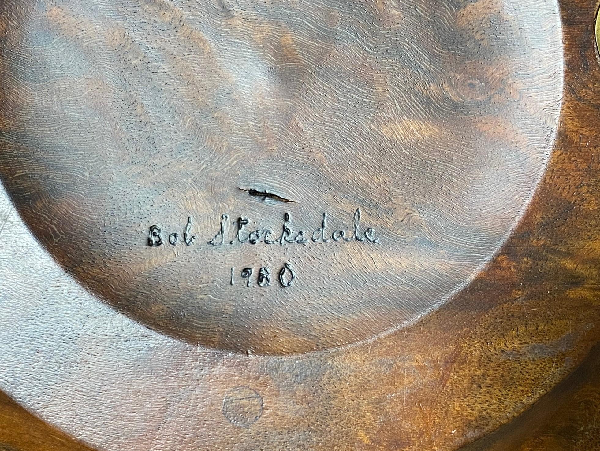Bob Stocksdale signierte Mid-Century Modern-Platte aus gedrechseltem Nussbaumholz im Angebot 5