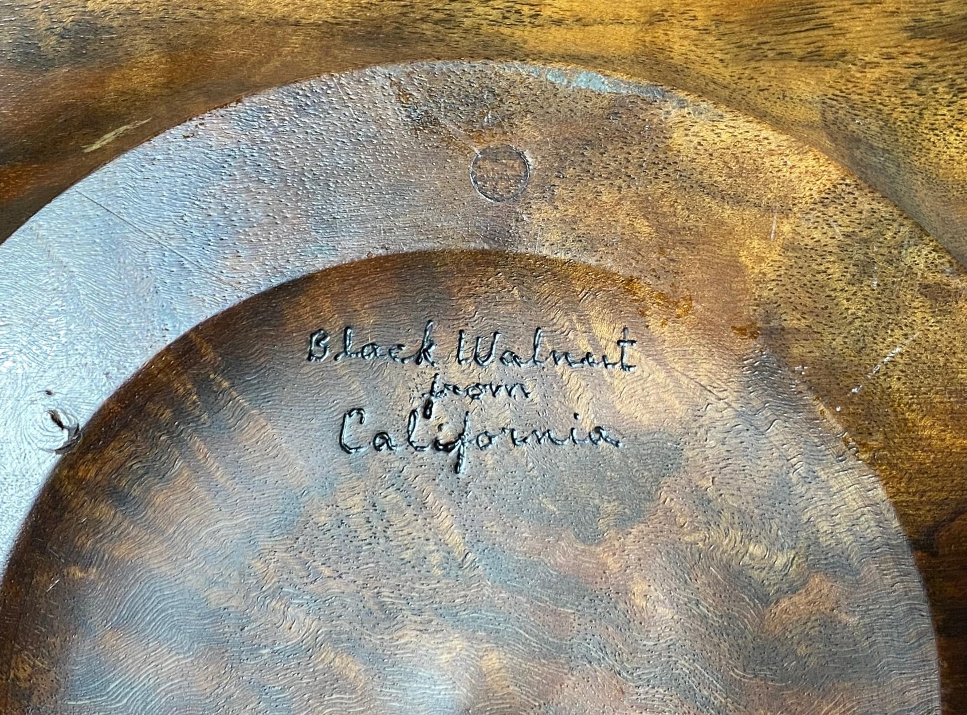Bob Stocksdale Signed Mid-Century Modern Turned Walnut Wood Charger Platter For Sale 9