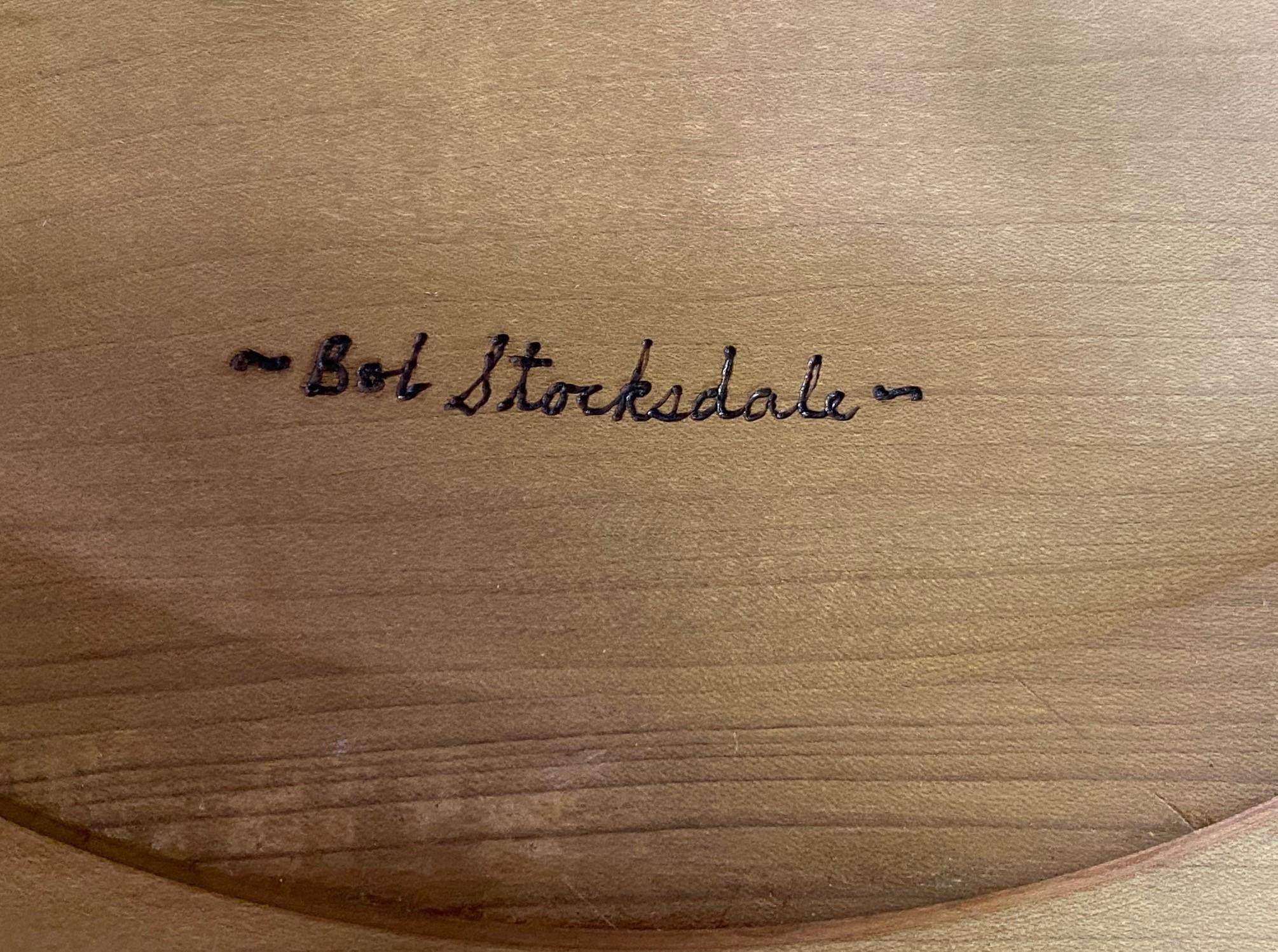 Bob Stocksdale Signierter Monumentaler Mid-Century Modern-Plattenteller aus gedrehtem exotischem Holz im Angebot 2