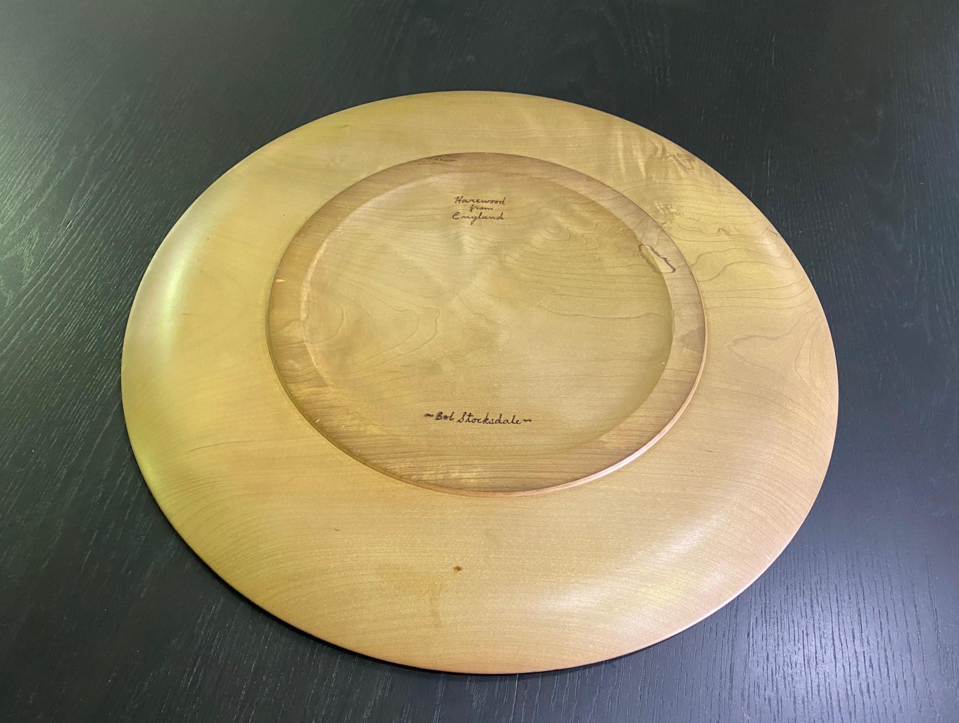 Harewood Bob Stocksdale Signed Monumental Mid-Century Modern Turned Exotic Wood Charger For Sale