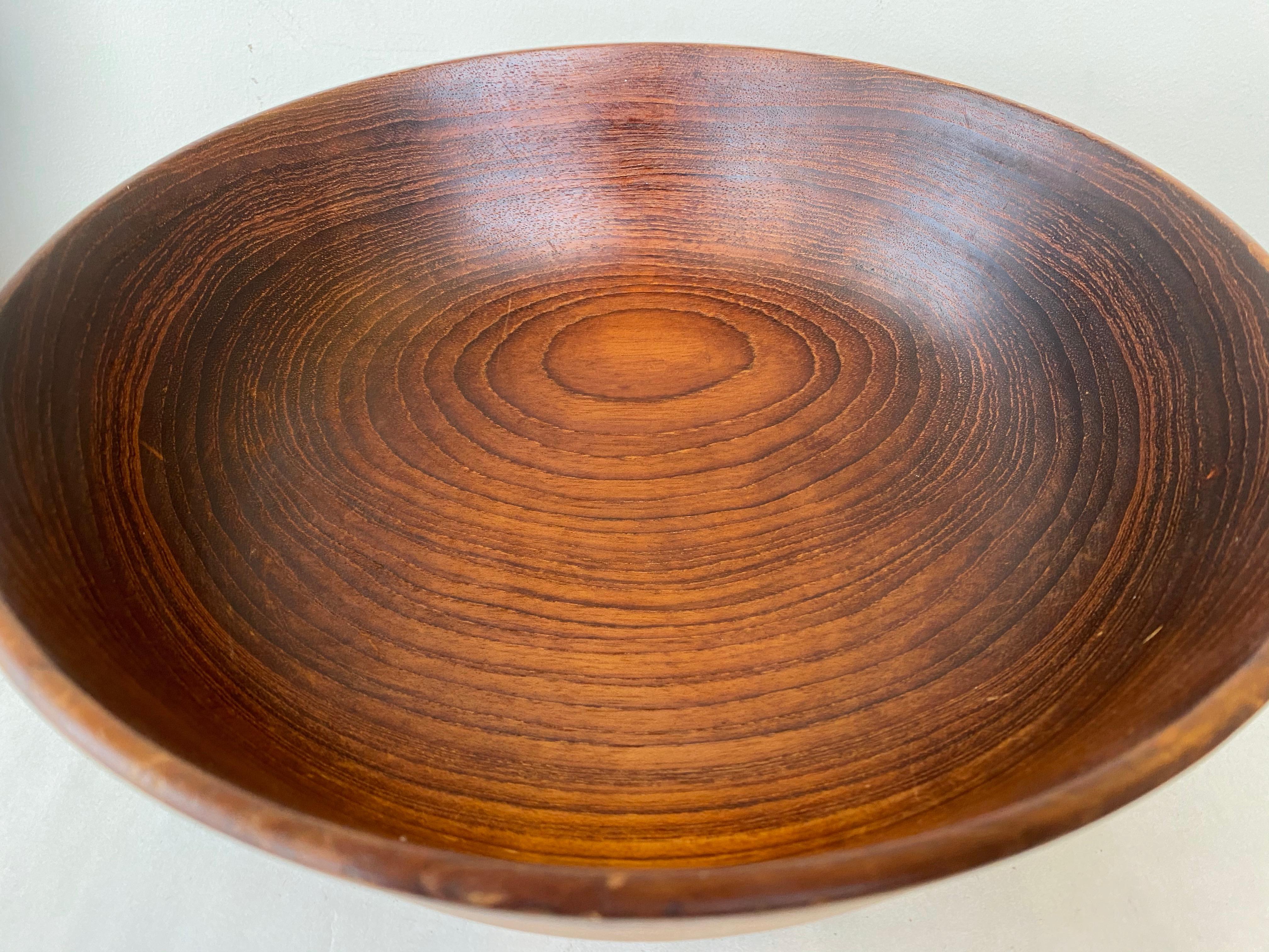 Bob Stocksdale Teak Turned Wood Bowl with Exceptional Grain Pattern, Early 1970s For Sale 8