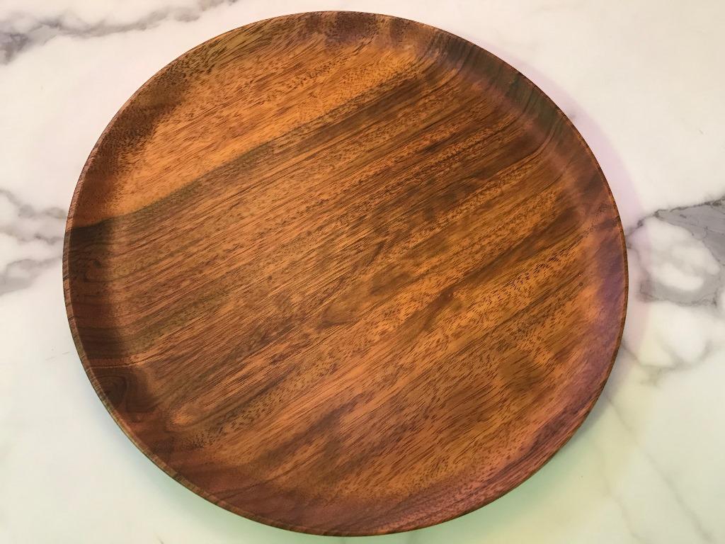 An exquisitely crafted, rich wood plate by American master Woodturner Bob Stocksdale. Signed and marked (