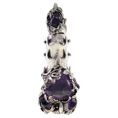 Bob Stringer Ametista, argento sterling, anello "da dito" articolato in argento