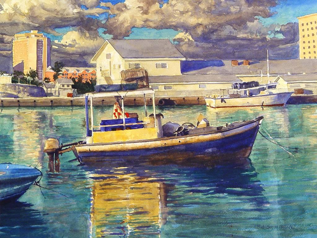 Bob Stuth-Wade Landscape Art - Fire's Boat