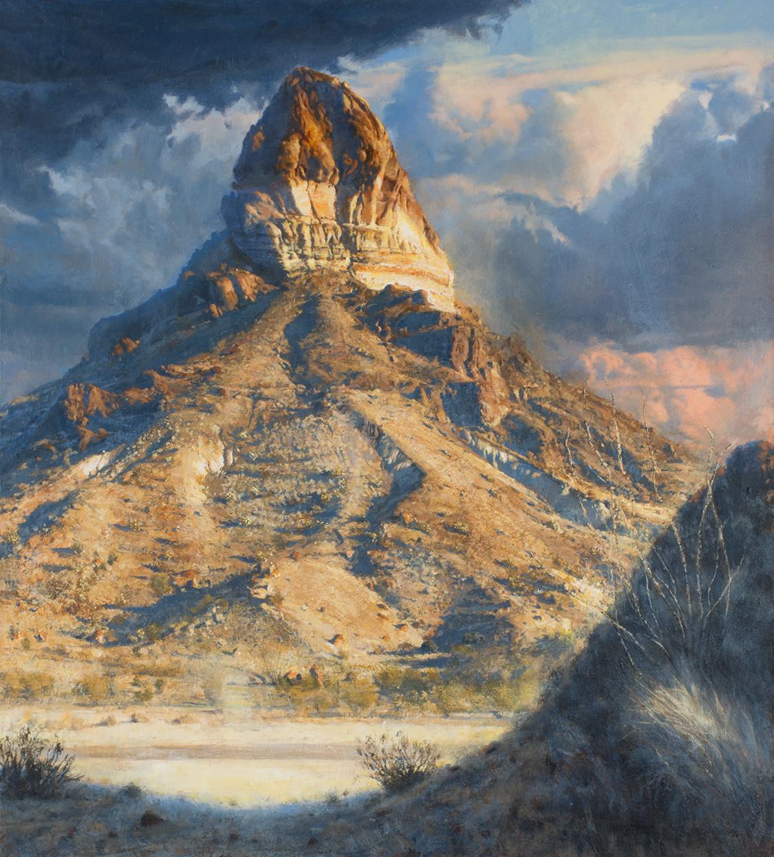 Bob Stuth-Wade Landscape Painting – Cerro Castellan, schmale Ansicht