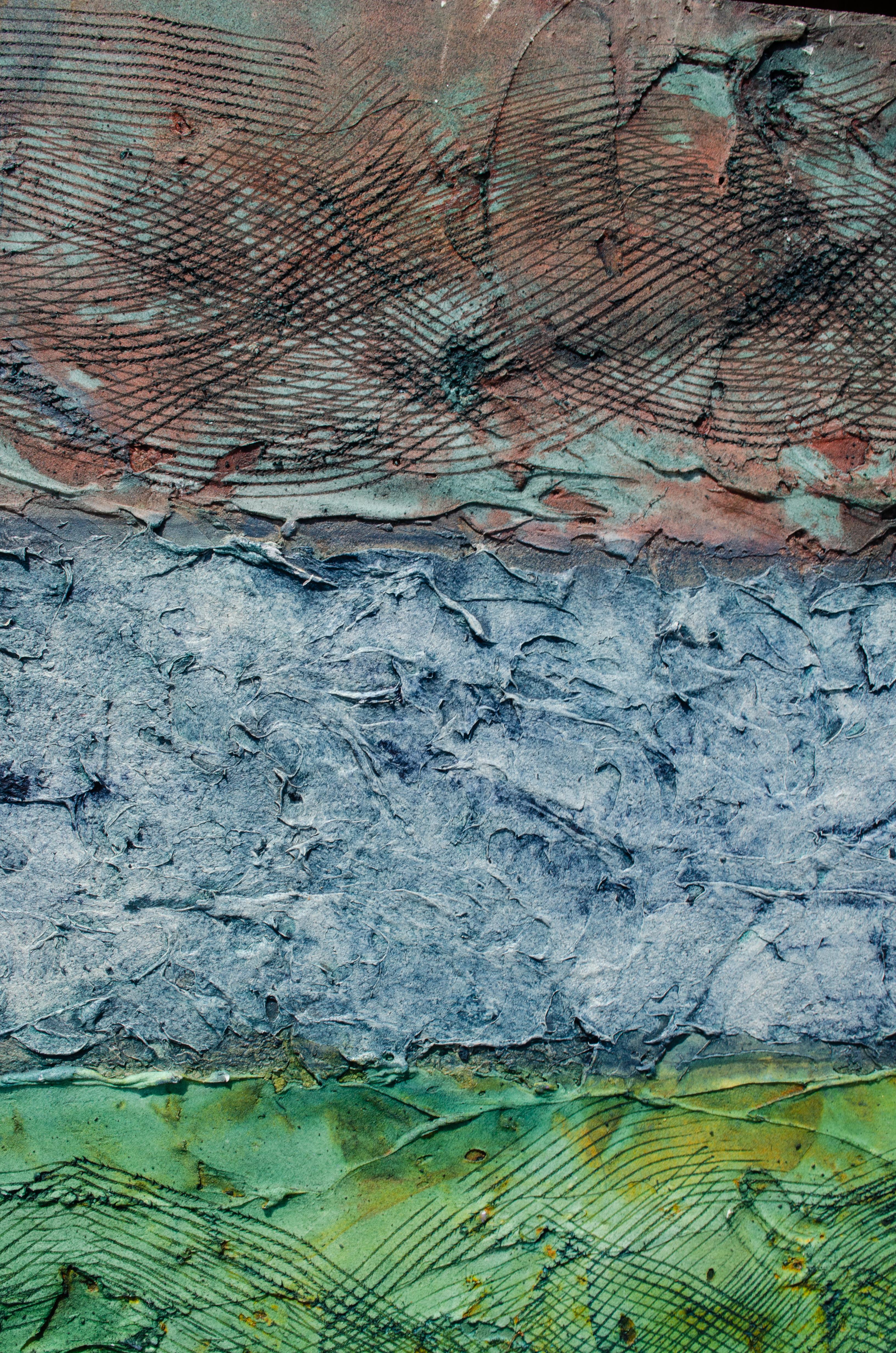Pittura firmata con blocchi di colore, tecnica mista - Painting di Bob Thomas