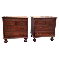 Retro Bob Timberlake For Lexington 4-Drawer Wild Cherry Bedside Chests W Pull Out Tray