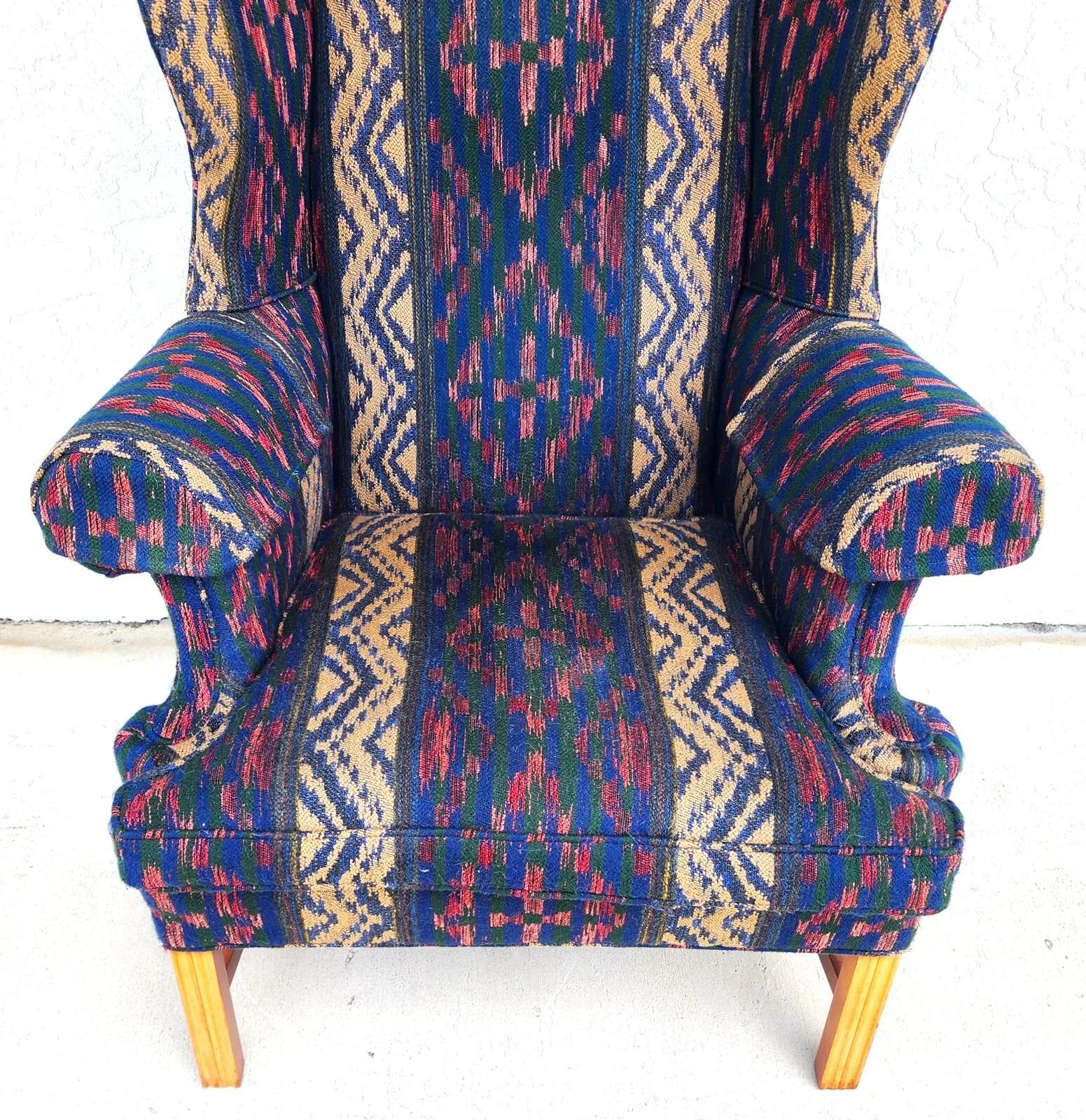 Fin du 20e siècle Chaise Wingback rustique surdimensionnée Bob Timberlake pour Lexington en vente
