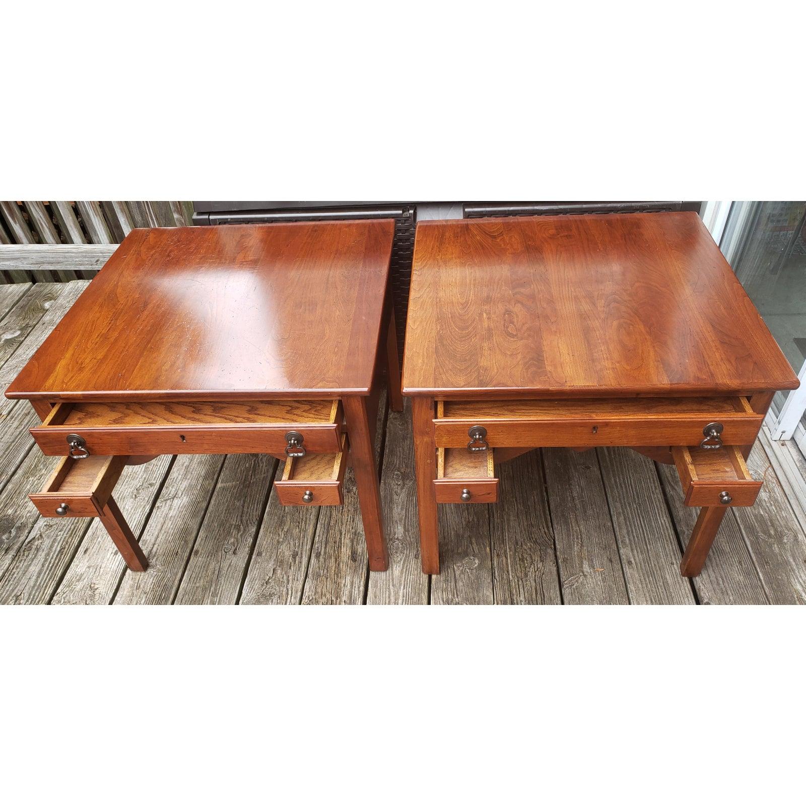 Bob Timberlake's Lexington Furniture Solid Cherry Side Tables, a Pair In Good Condition In Germantown, MD