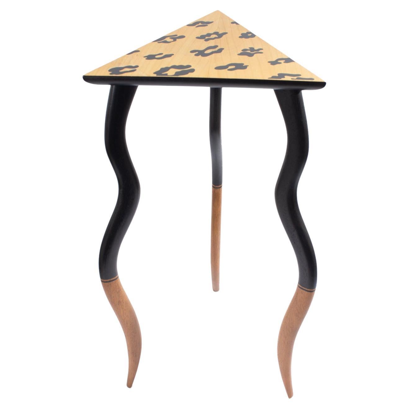 Bob Trotman "Dancing Table" Postmodern Wooden Accent Table For Sale