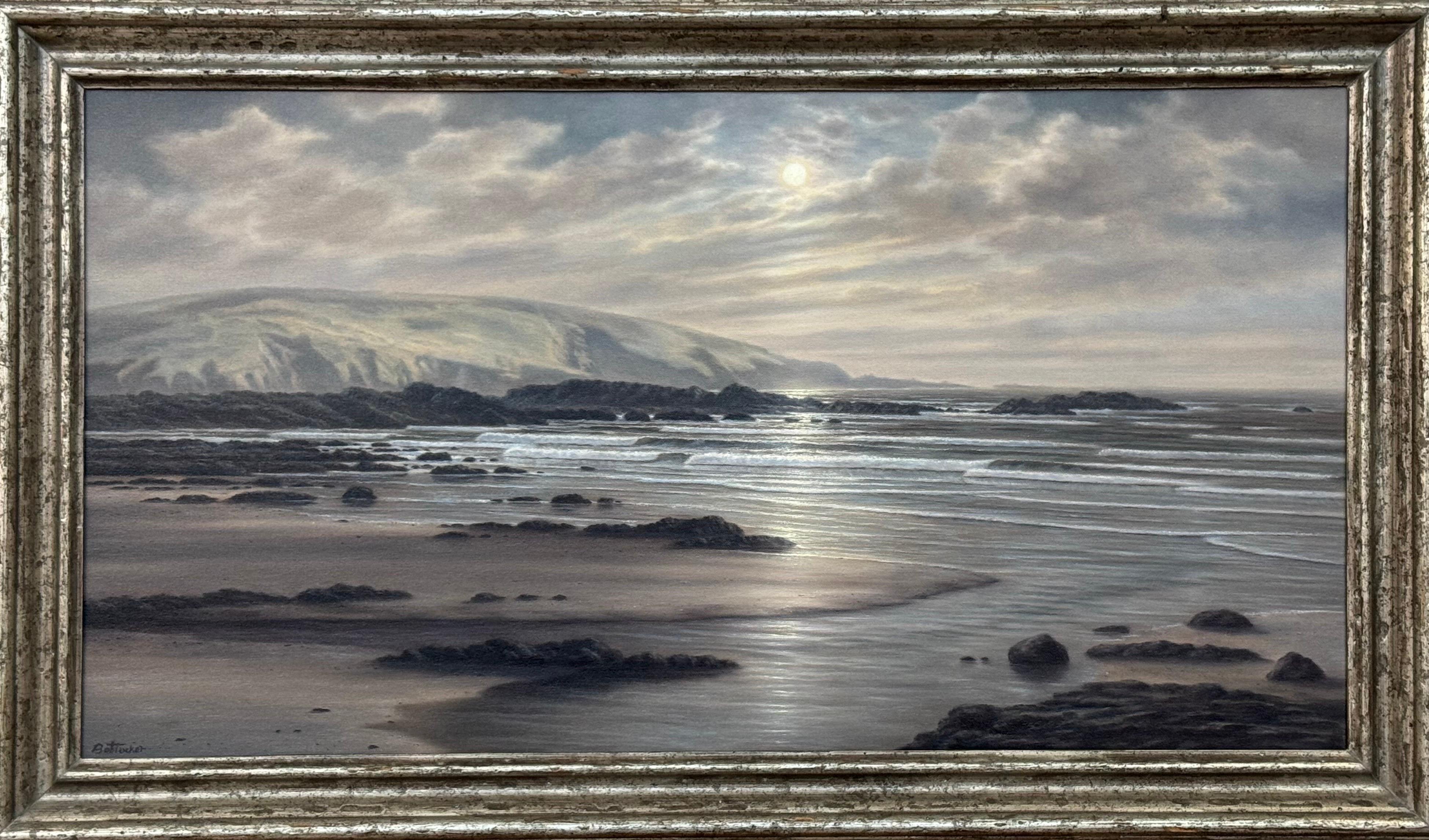 Figurative Painting di Bob Tucker - Paesaggio marino della costa del Devon all'alba sulla costa meridionale dell'Inghilterra