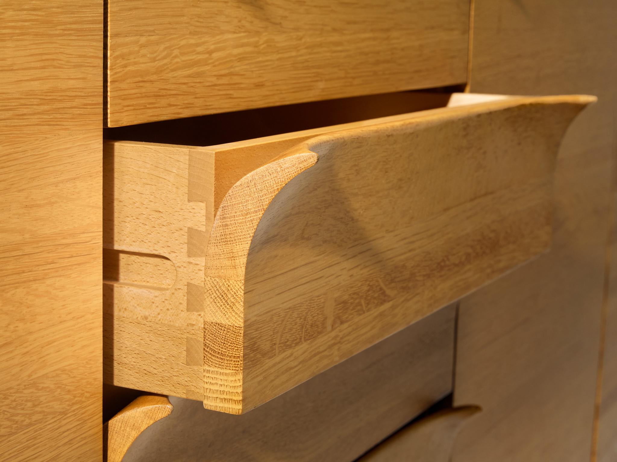 Bob van den Berghe for Van Den Berghe Pauvers 'Iris' Sideboard in Solid Oak For Sale 4