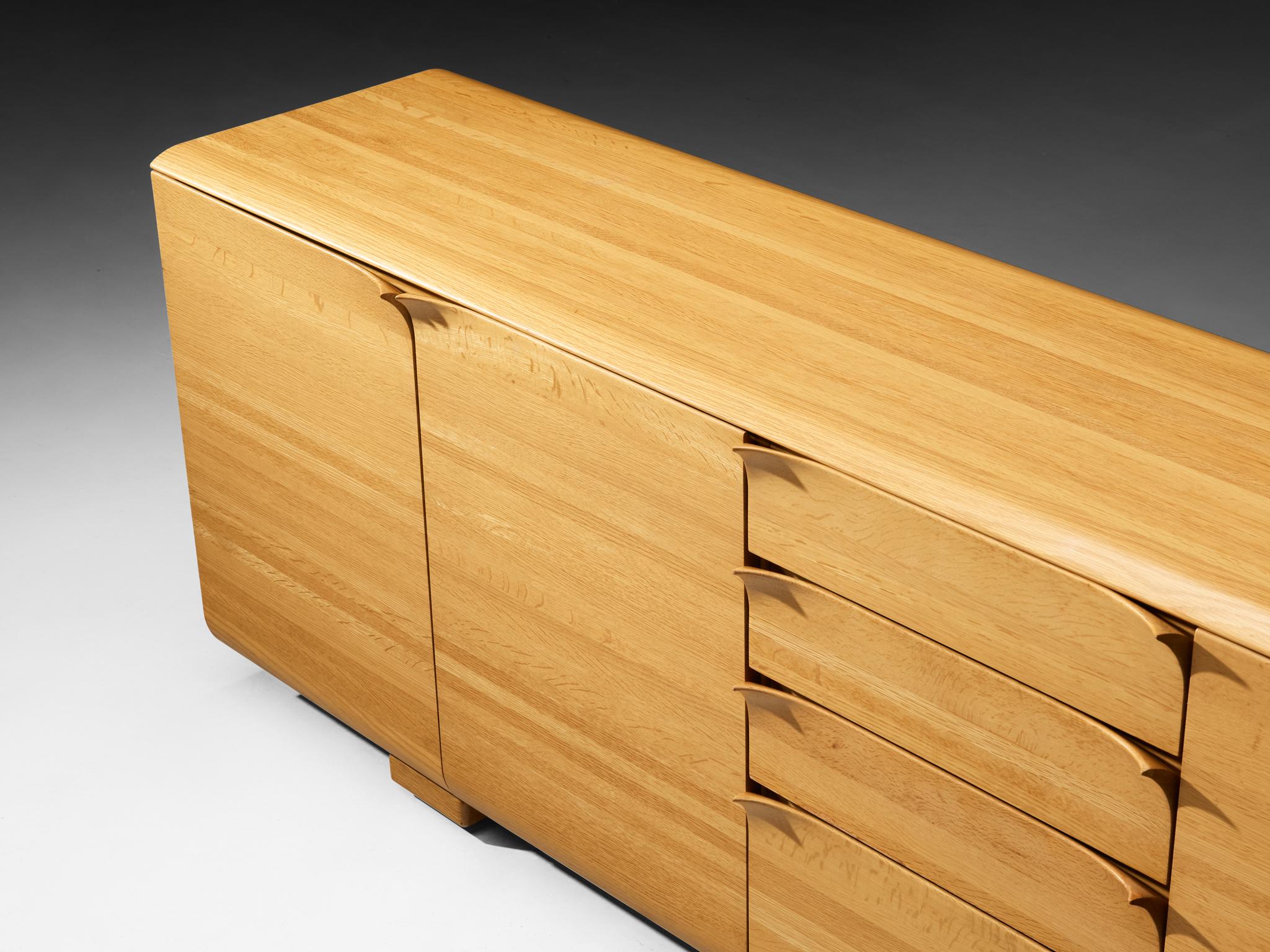 Post-Modern Bob van den Berghe for Van Den Berghe Pauvers 'Iris' Sideboard in Solid Oak For Sale