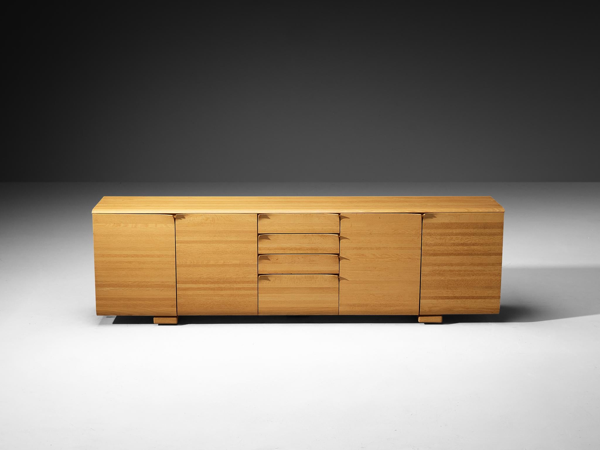 Late 20th Century Bob van den Berghe for Van Den Berghe Pauvers 'Iris' Sideboard in Solid Oak For Sale