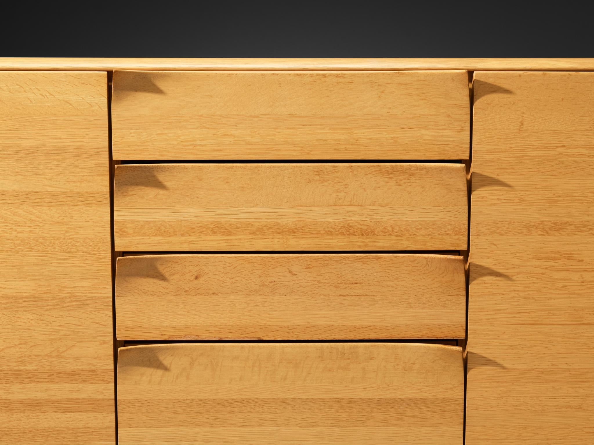 Bob van den Berghe for Van Den Berghe Pauvers 'Iris' Sideboard in Solid Oak For Sale 1