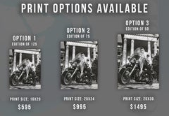 Elvis Presley with his Harley Davidson Motorcycle Fine Art Print