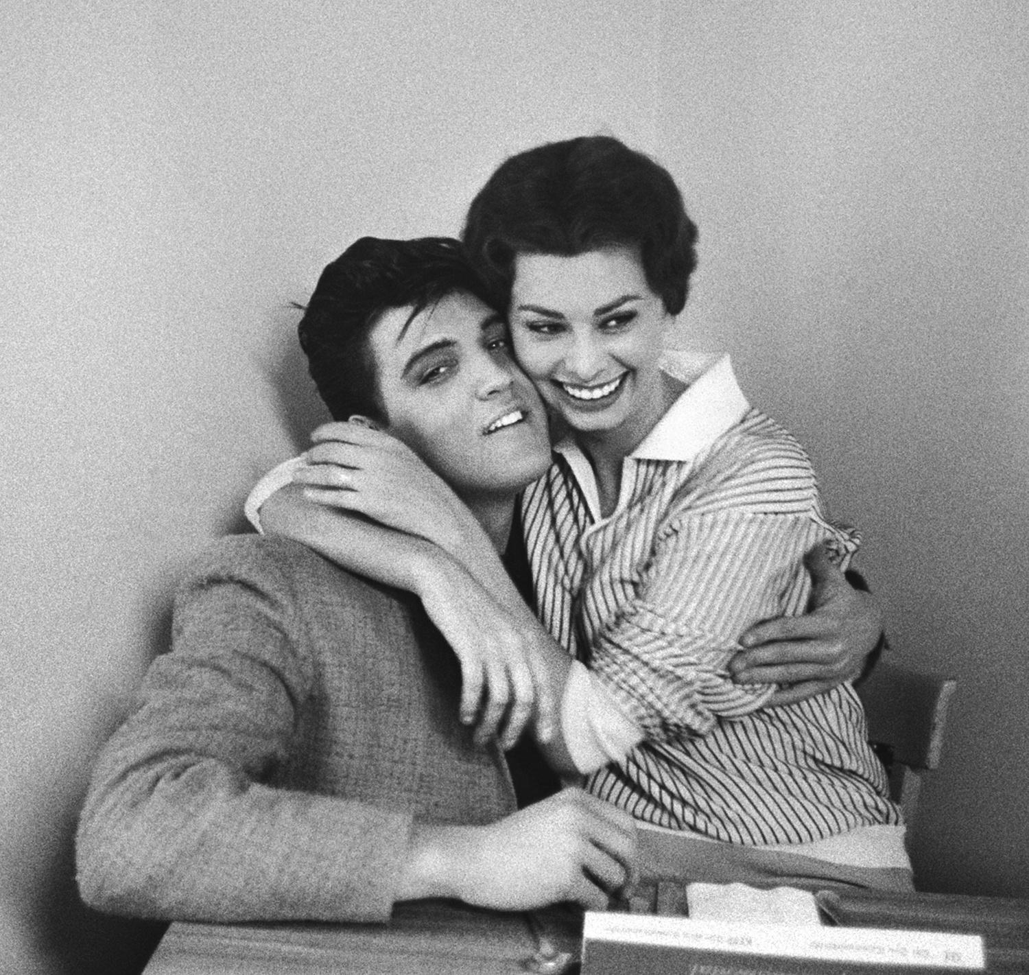 Elvis Presley and Sophia Loren, 1958  - Bob Willoughby (Portrait Photography)
Worldwide Shipping Available
Signed by Christopher Willoughby, executor of the Estate, inscribed with title and photographer's copyright information, numbered and stamped