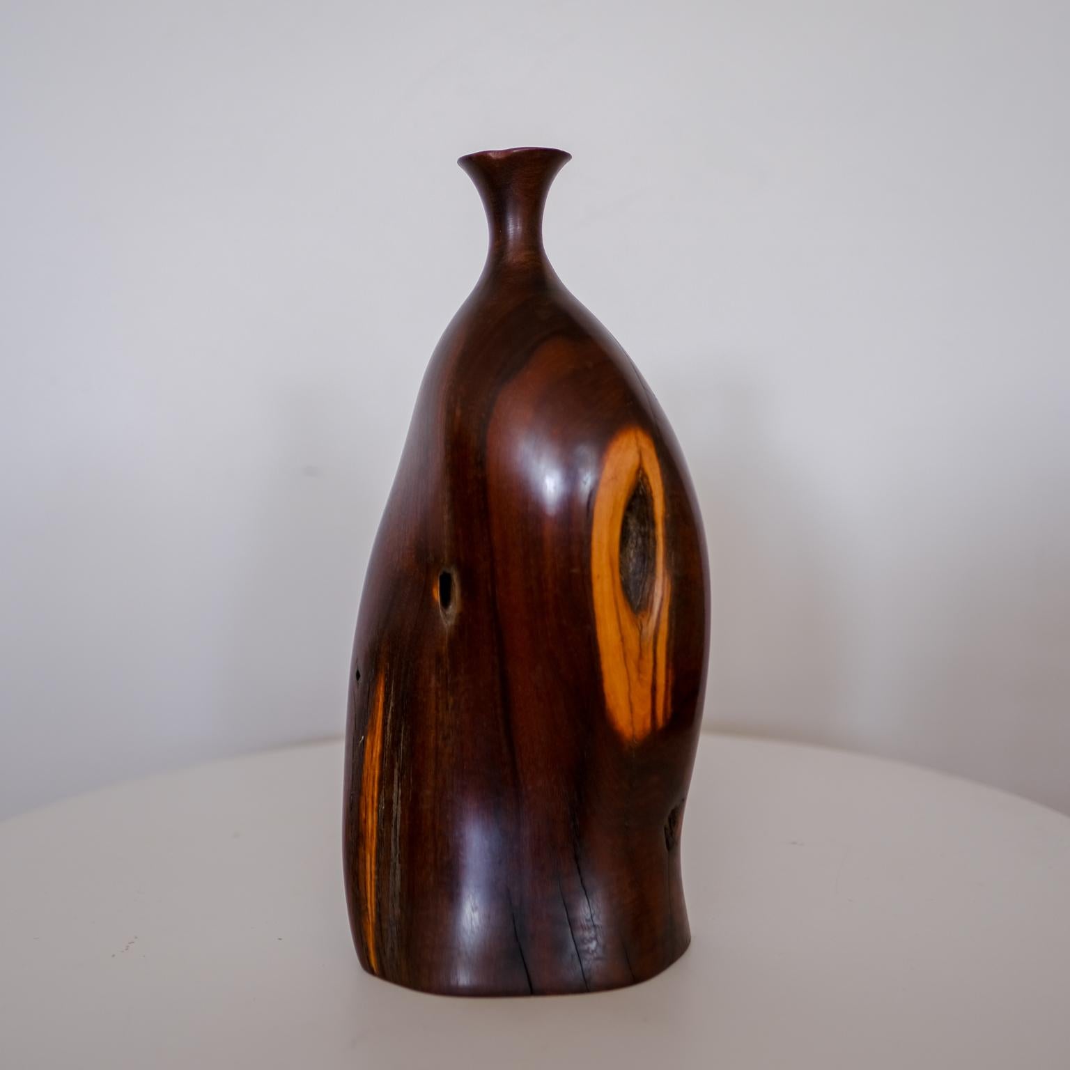 American Bob Womack Sculptural Wood Vase For Sale
