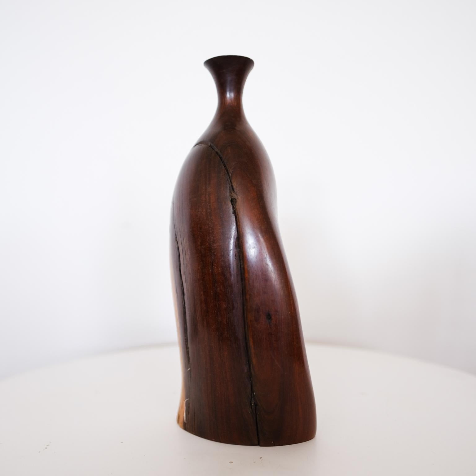 Turned Bob Womack Sculptural Wood Vase For Sale
