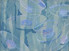 Abstraktes Aquarell "Jelly Fish in the Red Sea" aus der Mitte des Jahrhunderts