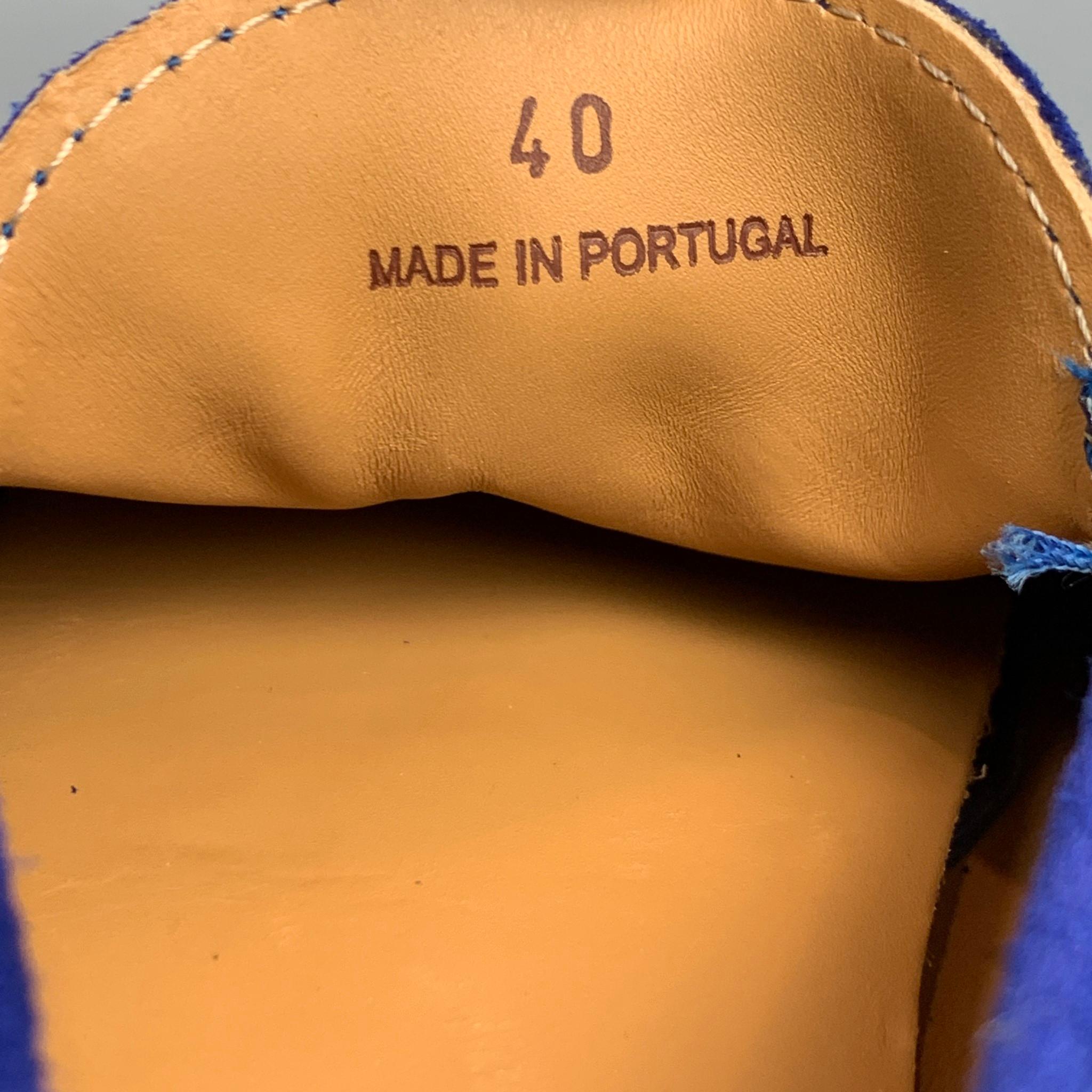 BOBBIES Größe 7 Königsblau Wildleder Drivers Loafers Herren