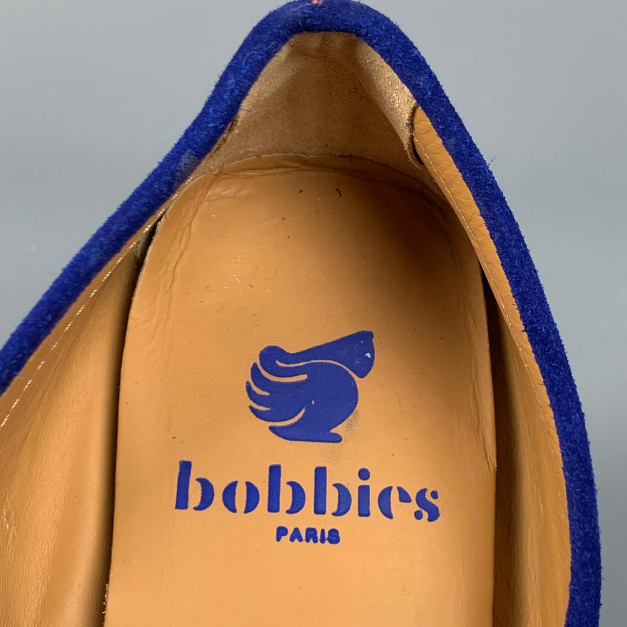 BOBBIES Größe 7 Königsblau Wildleder Drivers Loafers 1