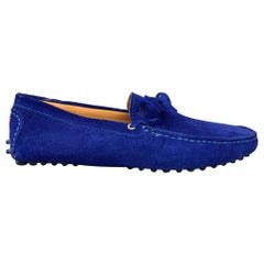 BOBBIES Size 7 Royal Blue Suede Drivers Loafers
