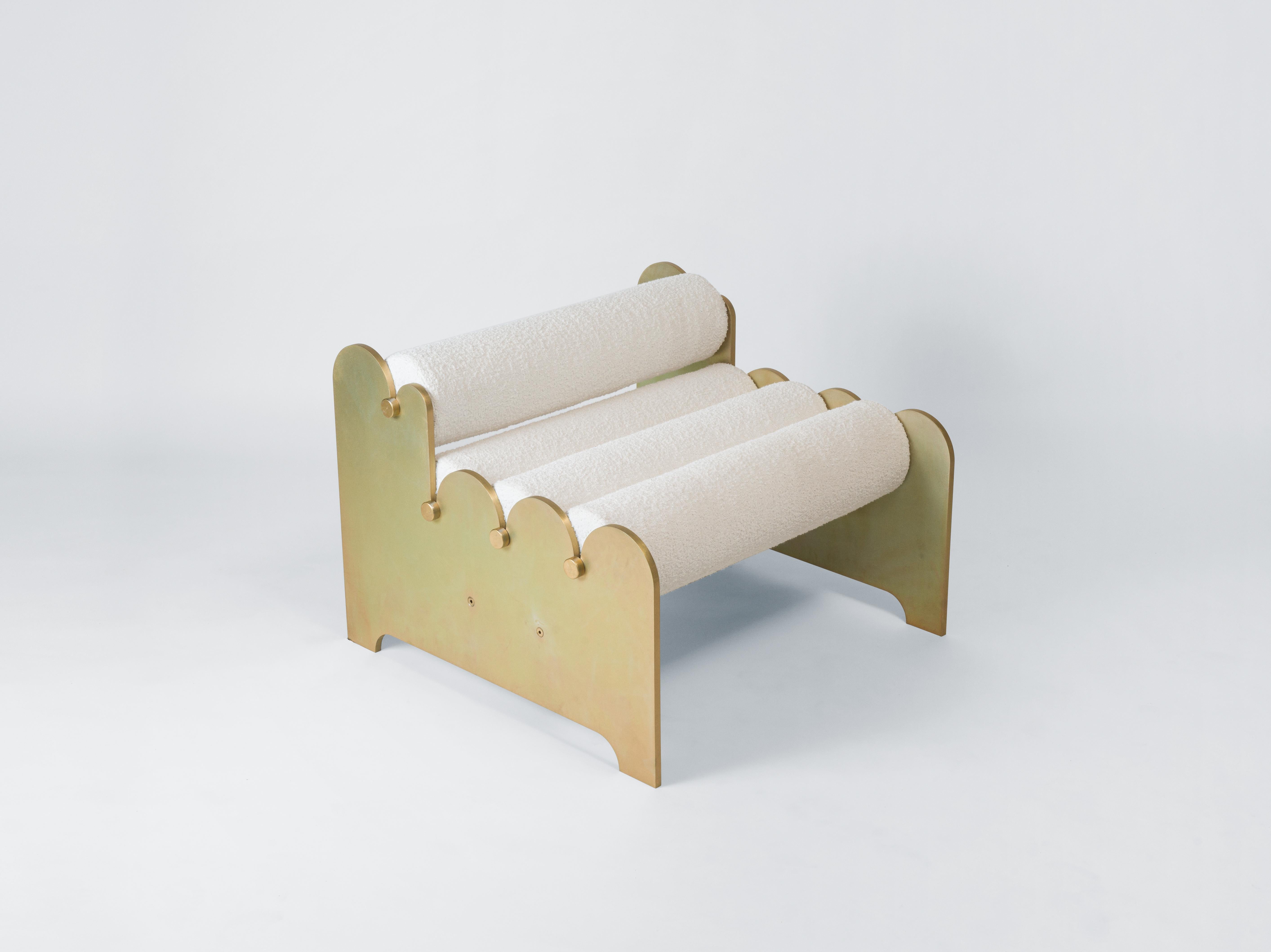 Bobbin Chair, Contemporary Indoor/Outdoor Brass Anodized Aluminum Chair by Laun 6