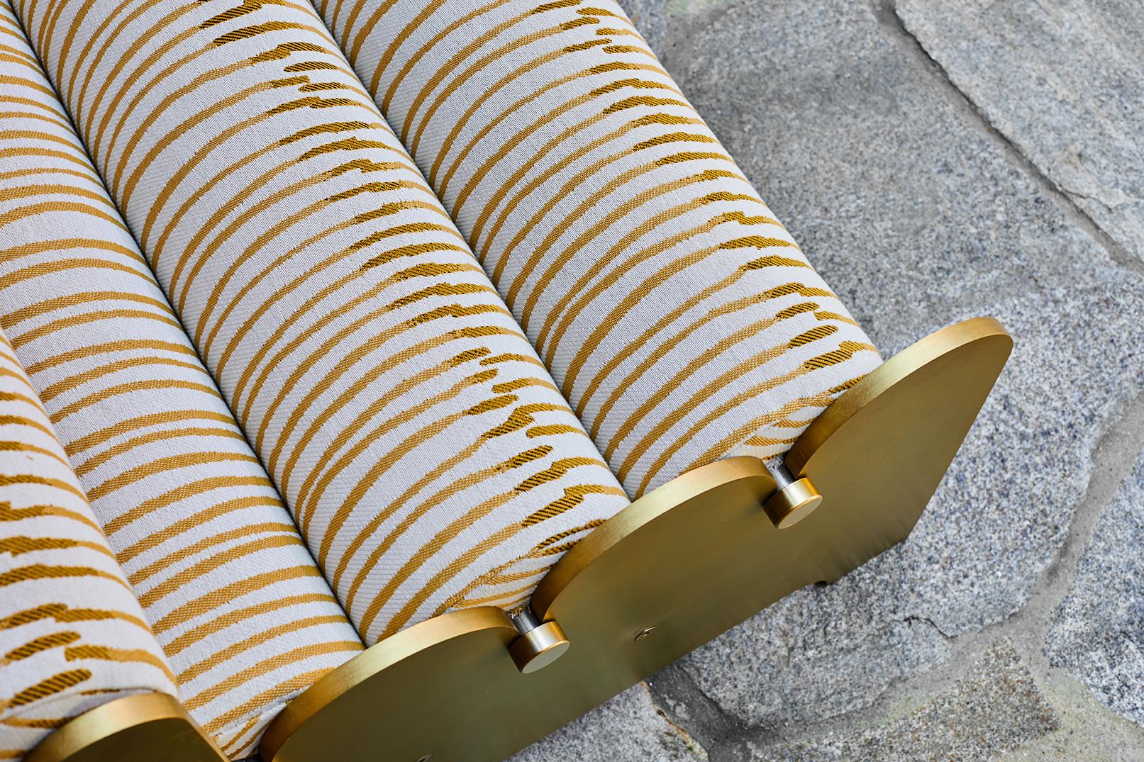 American Bobbin Chair, Contemporary Indoor/Outdoor Brass Anodized Aluminum Chair by Laun