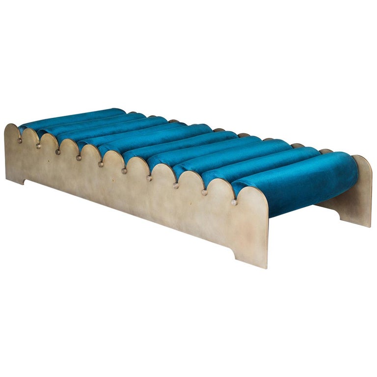 Bobbin Contemporary Indoor Outdoor Bronze Patinated Aluminum Daybed By Laun