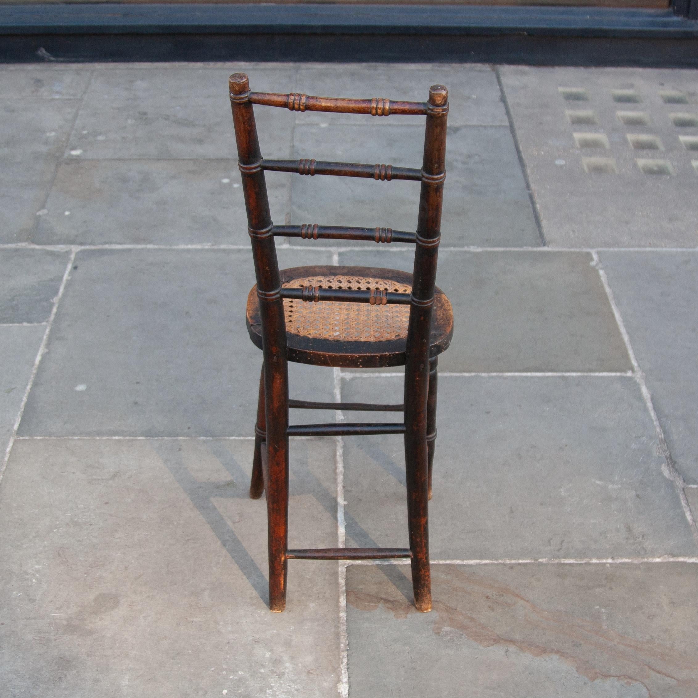 Cane Bobbin Correctional Chair, British, c. 1880 For Sale