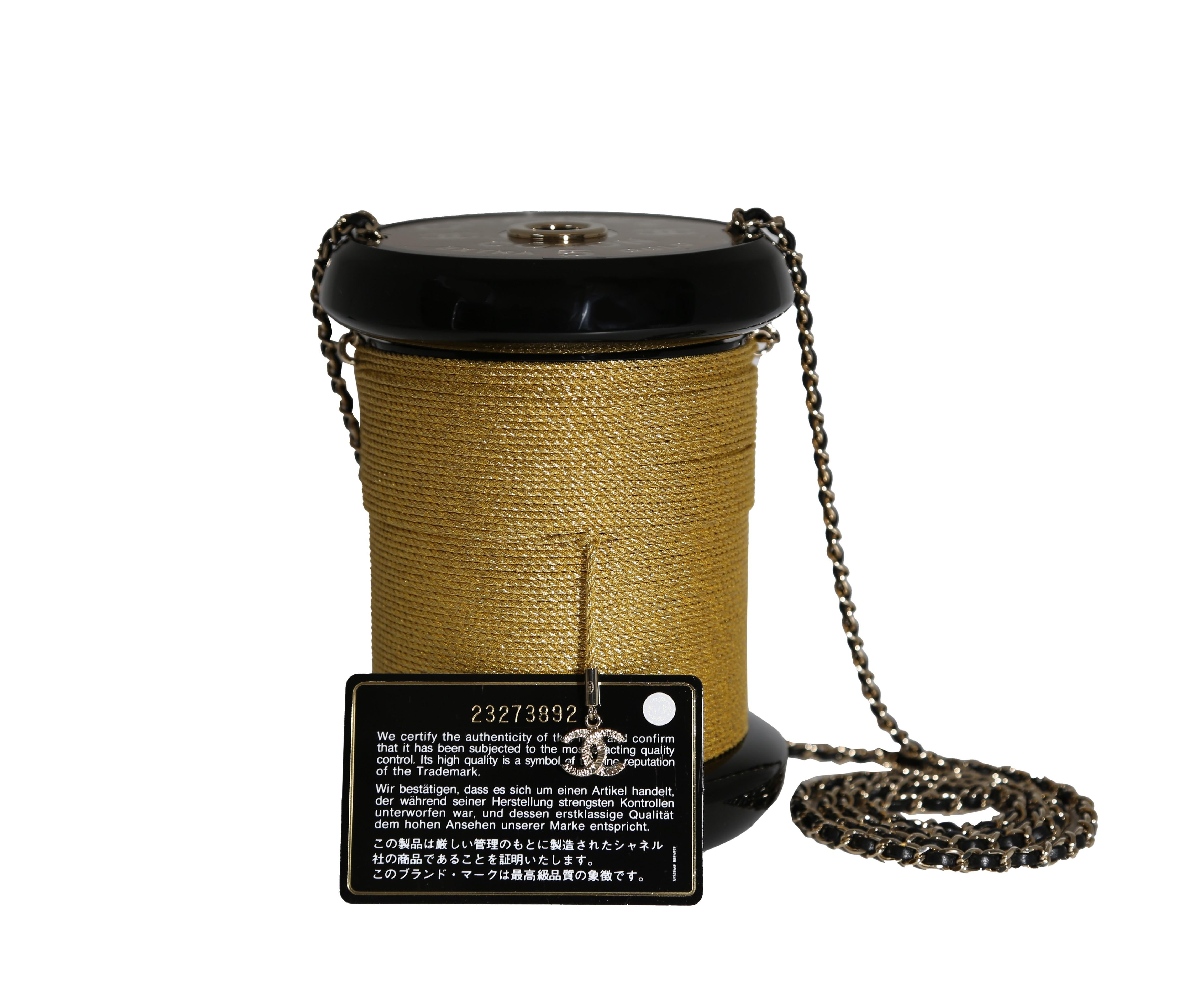 Bobbin Gold Minaudière In Excellent Condition For Sale In London, GB