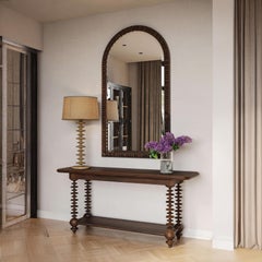 Bobbin Leg Console Table in Dark Walnut Finish